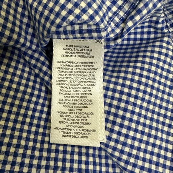 Ralph Lauren Blue Gingham Check Button-Down Shirt - Size M - Picture 7 of 10